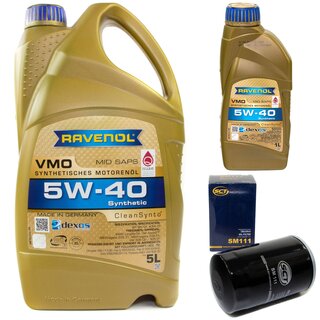 Motor oil set of Engine Oil RAVENOL VMO SAE 5W-40 6 liter + oil filter SM 111