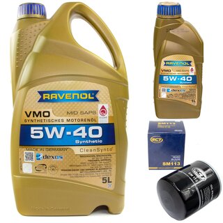 Motor oil set of Engine Oil RAVENOL VMO SAE 5W-40 6 liter + oil filter SM 113