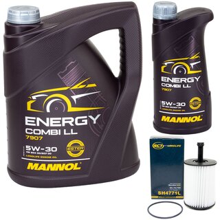 Motorl Set Motorl MANNOL Energy Combi LL 5W-30 API SN 6 Liter + lfilter SH 4771 L
