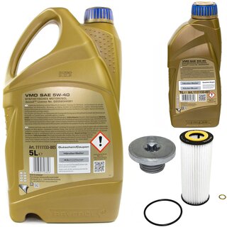 Motor oil set of Engine Oil RAVENOL VMO SAE 5W-40 6 liter + oil filter SH 453 L + Oildrainplug 48876